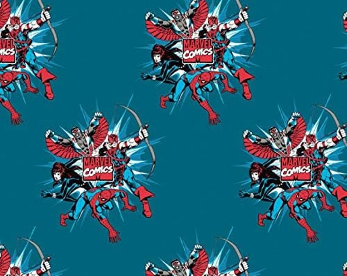 Camelot Fabrics Marvel Comics III Dot Burst Turquoise Premium Quality 100% Cotton Fabric (CA453)