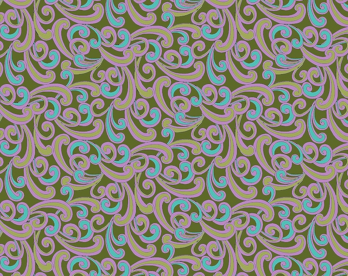 Quilting Treasures Echo Scroll Green Premium Quality 100% Cotton Fabric (QT965)