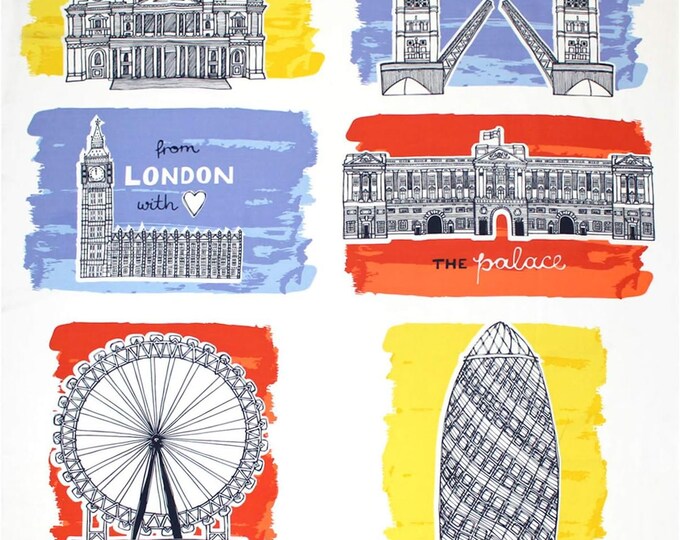 Camelot Fabrics From London with Love Sites 35' Premium Quality 100% Cotton by the panel (CA1230)