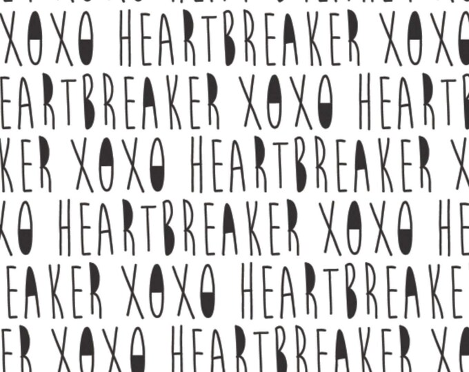 Camelot Fabrics Handwritten XOXO White/Black Premium Quality 100% Cotton Fabric (CA1412KK)