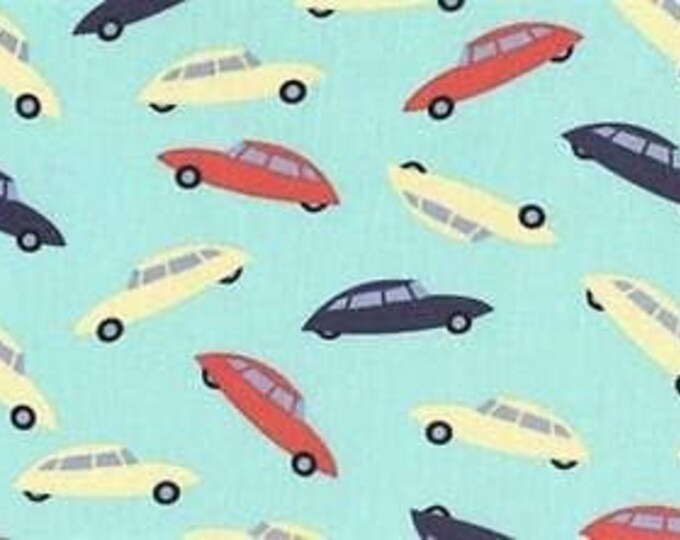 Dear Stella Cars On Mint Premium Quality 100% Cotton Fabric (TT334)