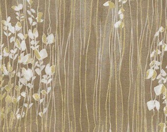 Timeless Treasures Fabrics Zephyr Taupe Sprigs Stripe Premium Quality 100% Cotton Fabric (TT458)