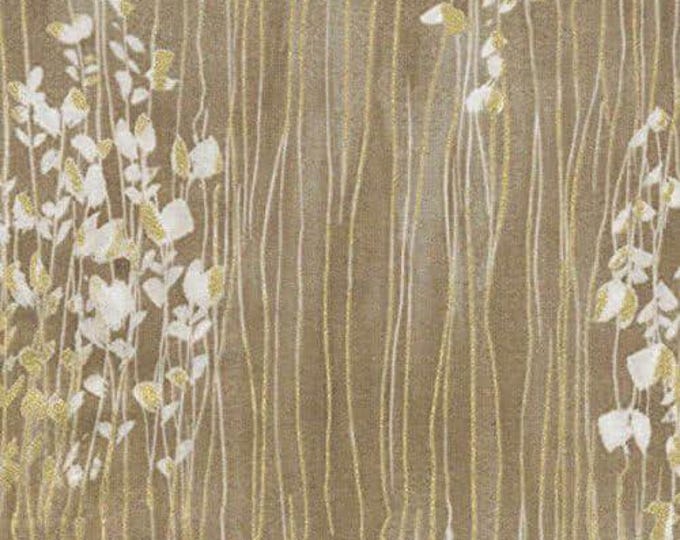 Timeless Treasures Fabrics Zephyr Taupe Sprigs Stripe Premium Quality 100% Cotton Fabric (TT458)