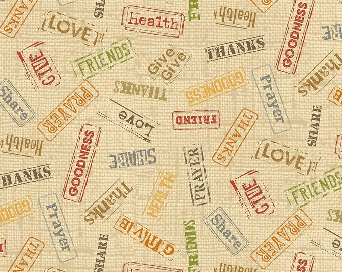 Marcus Fabrics Songbook Harvest Reminders Beige Premium Quality 100% Cotton Fabric (M684KK)