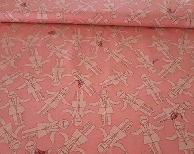 Quilting Treasures She who Sews Handmaids Paper Dolls Peach Premium Quality 100% Cotton Fabric (QT627)