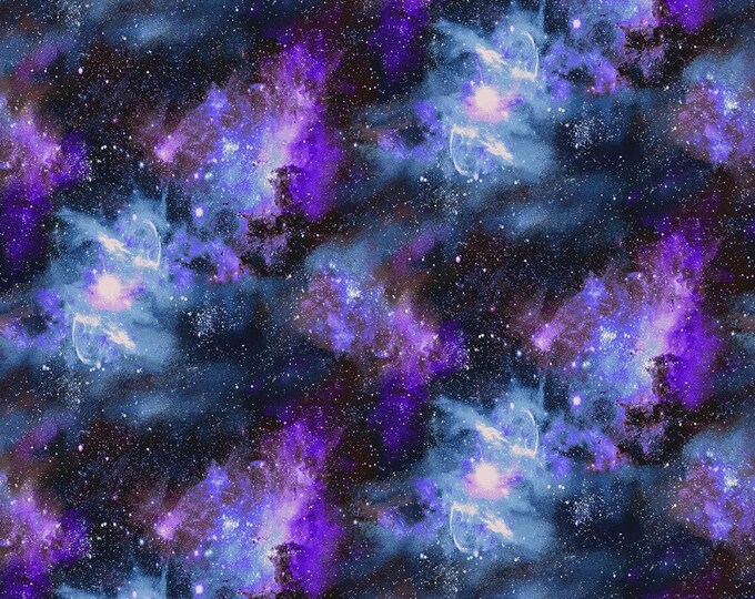 Studio E Fabrics Planetary Missions Nebula Blue Premium Quality 100% Cotton Fabric (M12XX)