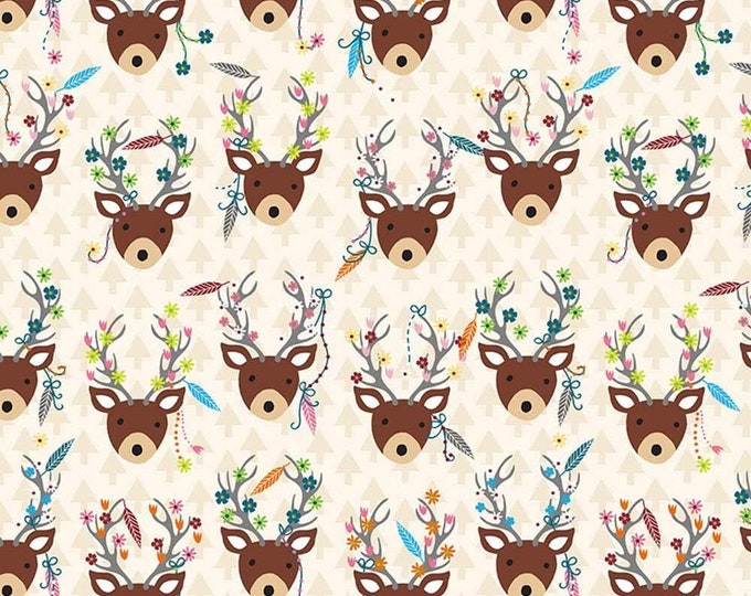 Timeless Treasures Dream Away Foam Decorated Deer Premium Quality 100% Cotton Fabric (TT948)