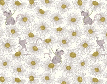 Little mouse Daisy   Lewis&Irene   Premium quality 100% Cotton fabric by the Yard (M423)