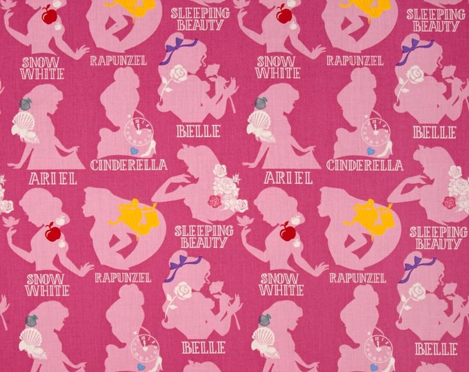 Camelot Fabrics Disney Princess Cameo Pink Premium Quality 100% Cotton Fabric (CA1230KK)