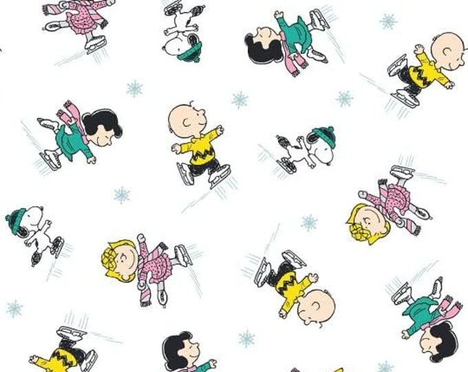 Springs Creative Peanuts Christmas Group Skate 77343 Premium Quality 100% Cotton Fabric (SC135XX)