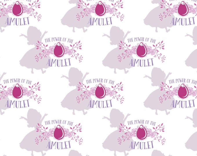 Camelot Fabrics Disney Sofia the First Amulet in White Premium Quality 100% Cotton Fabric (CA753)