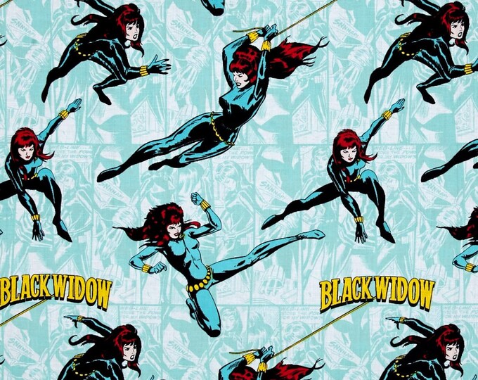 Camelot Fabrics Marvel Comics Black Widow Tide Premium Quality 100% Cotton Fabric (CA325)