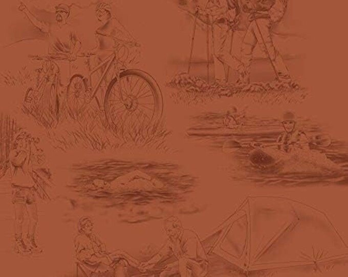 Quilting Treasures Our National Parks Toile Taupe Premium Quality 100% Cotton Fabric (QT71)