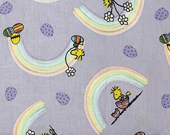 Springs Creative Snoopy Woodstock & Rainbows on Lavender Premium Quality 100% Cotton Fabric (TT790SC)