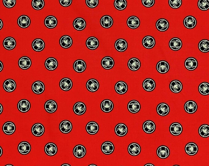 Camelot Fabrics Spider-Man - Spiderman Token - Glow Premium Quality 100% Cotton Fabric (CA1325KK)