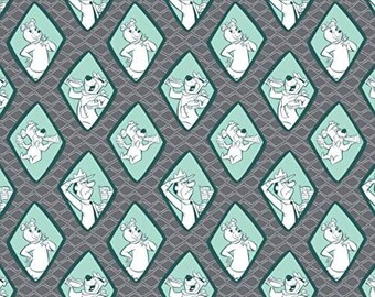 Camelot Fabrics Yogi Bear Diamonds in Iron Premium Quality 100% Cotton Fabric (CA374)