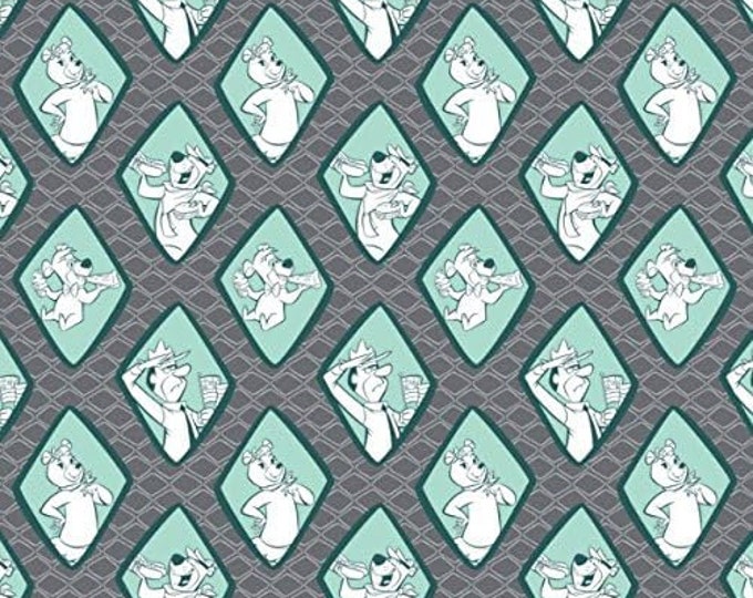Camelot Fabrics Yogi Bear Diamonds in Iron Premium Quality 100% Cotton Fabric (CA374)