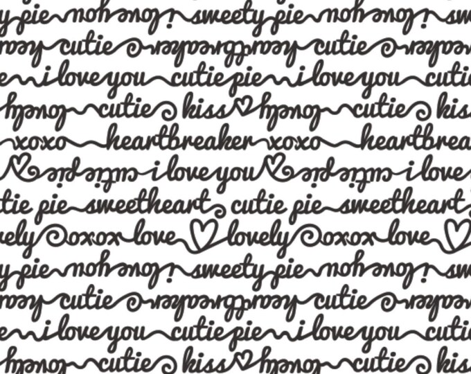 Camelot Fabrics Words of Affection White Premium Quality 100% Cotton Fabric (CA1414KK)