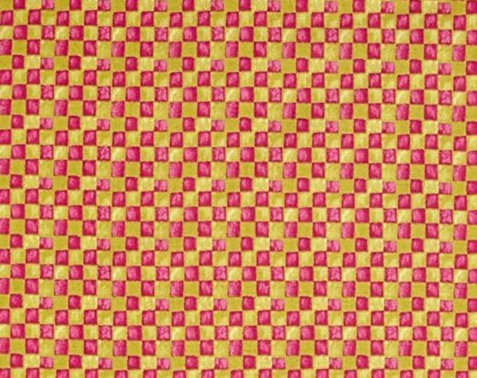 Quilting Treasures Santoro Gift Of Friendship Check Pink Gold/Red/Black Premium Quality 100% Cotton Fabric (QT1139KK)