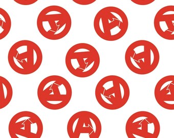 Camelot Fabrics Marvel Kawaii Avengers Logo Red/White Premium Quality 100% Cotton Fabric (CA54KK)