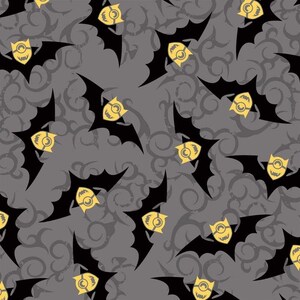 Quilting Treasures Despicable Me Minions Halloween Bats Bite Me Gray Premium Quality 100% Cotton Fabric (M33)