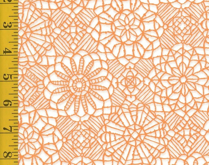 Quilting Treasures Amazing Lace - White/Melon 24632-ZO Premium Quality 100% Cotton Fabric (QT994)