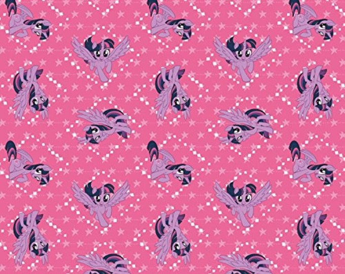 Camelot Fabrics My Little Pony MLP Twilight Sparkle in Pink Premium Quality 100% Cotton Fabric (CA644)