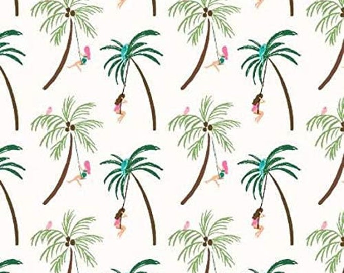Dear Stella Paradise City Palm Tree Swingers Premium Quality 100% Cotton Fabric (TT686BB)