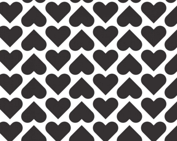 Camelot Fabrics Wild Hearts Black Premium Quality 100% Cotton Fabric (CA1421KK)