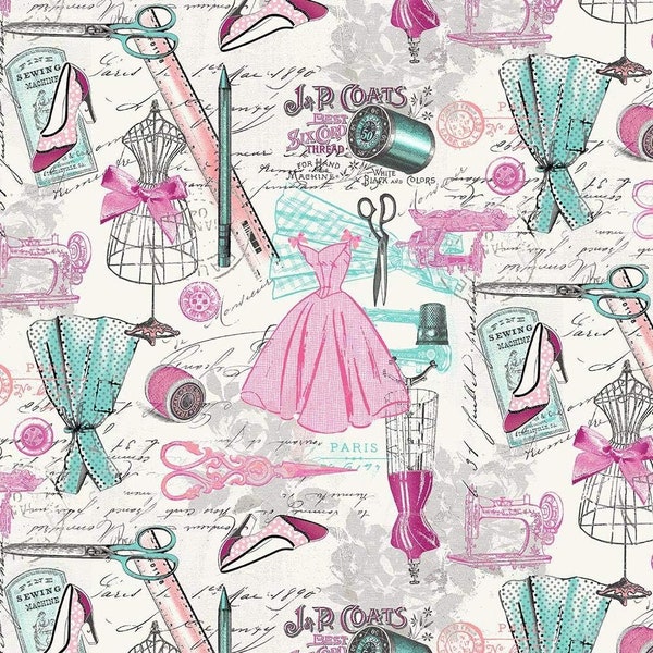 Timeless Treasures Dressmaker's Workshop Premium Quality 100% Cotton Fabric (TT1163KK)