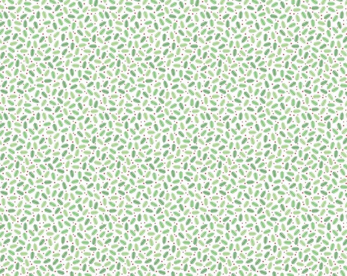 Springs Creative Christmas Cheer Green Sprigs & Berries Premium Quality 100% Cotton Fabric (SC761)