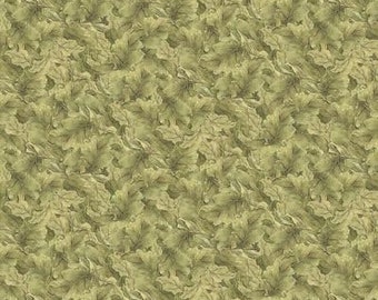 Springs Creative Carol's Corner Leaves - Green Premium Quality 100% Cotton Fabric (SC836)