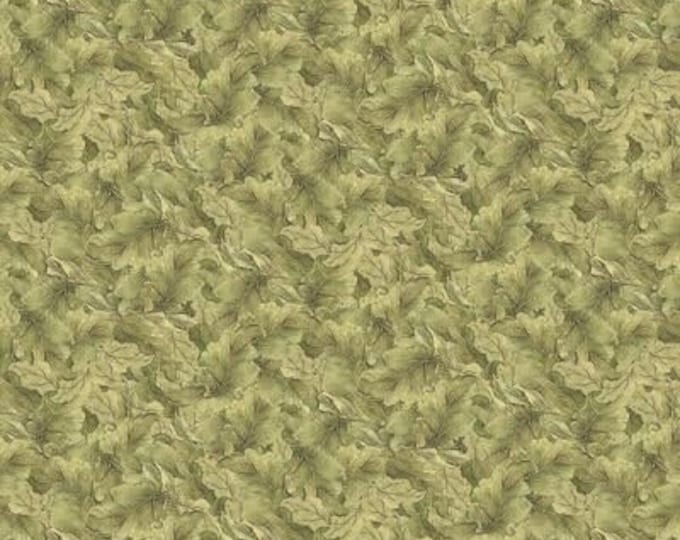 Springs Creative Carol's Corner Leaves - Green Premium Quality 100% Cotton Fabric (SC836)