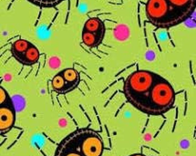 Quilting Treasures Creepy Hallowenies Green Fabric  Premium Quality 100% Cotton Fabric (QT1101)
