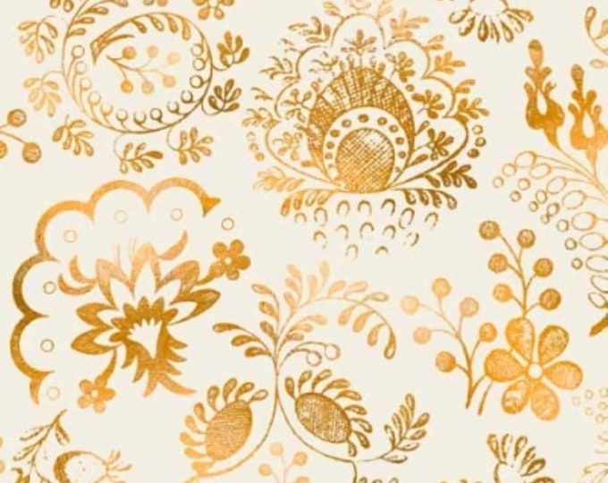 Quilting Treasures Wild at Heart by Dan Morris 28995 E Ecru Lacy Floral Premium Quality 100% Cotton Fabric (QT872XX)