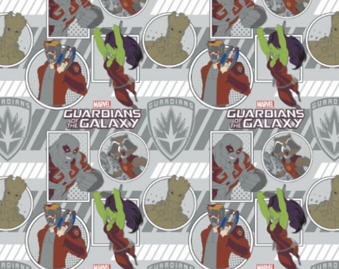 Marvel Comics Guardian White Camelot 100% Cotton fabric by the yard  (CA275)