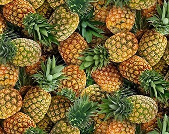 Food festival - Pineapple  Elizabeth's Studio Premium quality Cotton fabric by the Yard (ES487)