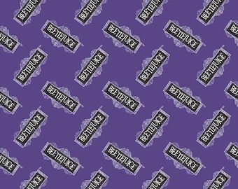 Camelot Fabrics Warner Brothers Beetlejuice Beetlejuice Purple Premium Quality 100% Cotton Fabric (CA976KK)