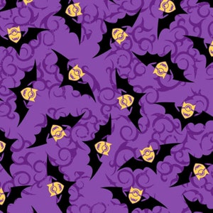 Quilting Treasures Despicable Me Minions Halloween Bats Bit Me Purple Premium Quality 100% Cotton Fabric (M34)