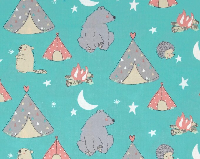 Springs Creative Nursery Camp Wee One campsite Premium Quality 100% Cotton Fabric (SC282)