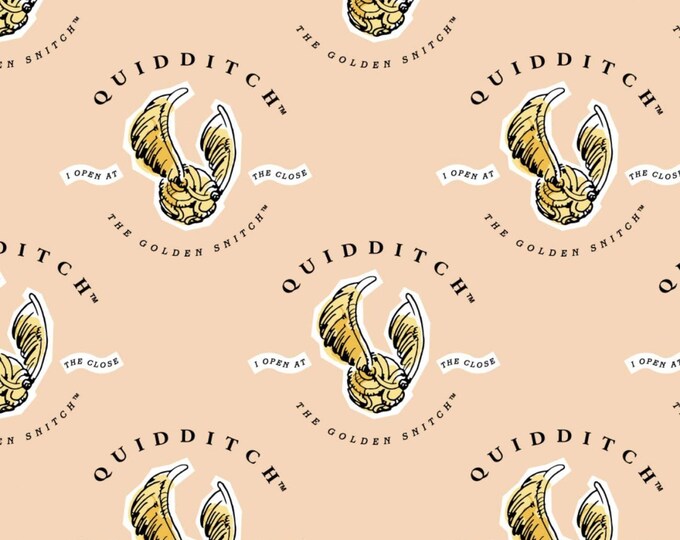 Camelot Fabrics Harry Potter Wizarding World Watercolor Quidditch Peach Premium Quality 100% Cotton Fabric (CA1479KK)
