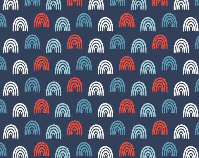 Camelot Fabrics Nautical Collection Scalloped Waves Navy Blue Premium Quality 100% Cotton Fabric (CA1050KK)