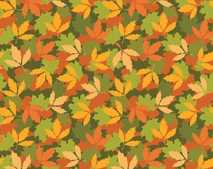 Fall Foliage Autumn Carpet Packed Leaves 100% cotton Fabric  (SC1325)