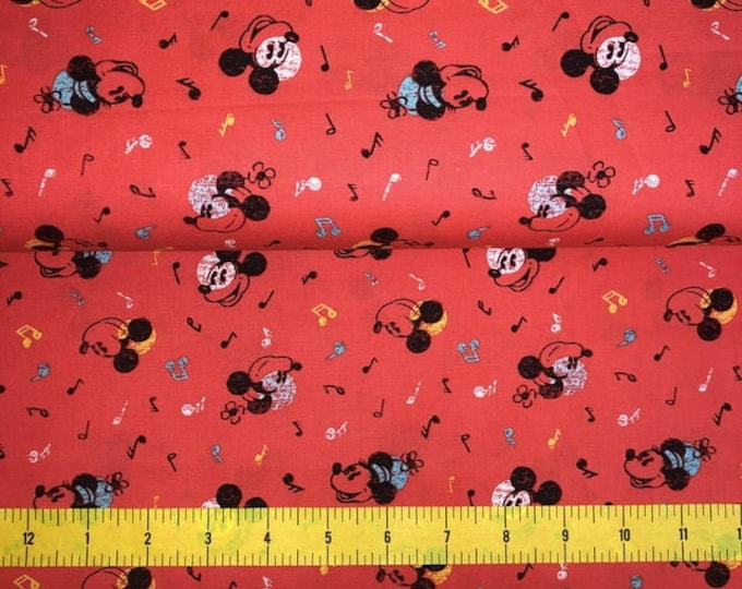 Springs Creative Disney Mickey & Minnie Mouse Vintage Music Red Premium Quality 100% Cotton Fabric (SC1519KK)