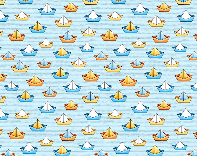 Quilting Treasures Knit Quackers Sailboats, Light Blue Premium Quality 100% Cotton Fabric (QT1179KK)