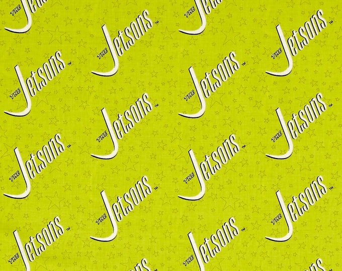 Camelot Fabrics The Jetsons Logo Bright Green  Premium Quality 100% Cotton Fabric (CA997)