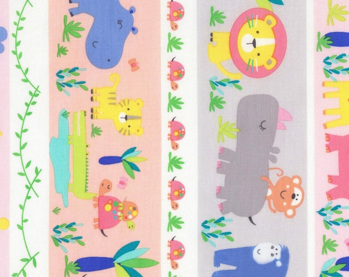 Timeless Treasures Jungle Paradise Jungle Stripe Pastel Premium Quality 100% Cotton Fabric (TT727)
