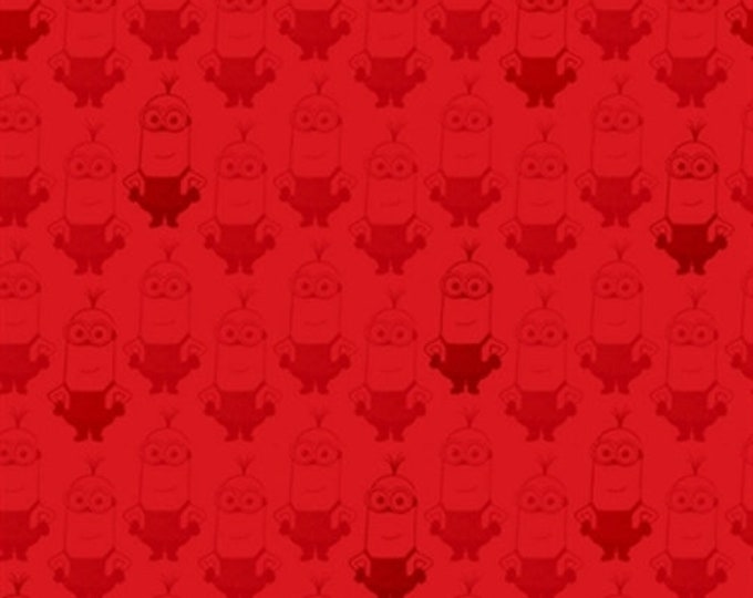 Quilting Treasures Minions British Invasion Kevin Tonal Red Premium Quality 100% Cotton Fabric (QT465)