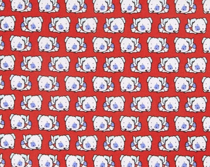 3 Wishes Fabrics Dog Days Spot The Dog Red Cute Puppy Premium Quality 100% Cotton Fabric (M529KK)