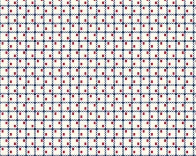 Quilting Treasures Monroe Grid Cream Dots Premium Quality 100% Cotton Fabric (QT69AA)